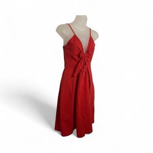 Elegant Red Bow-Tie Dress